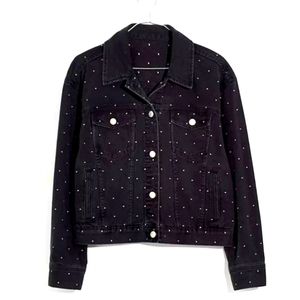 Madewell Jacket - Boxy crop black denim jacket size: Small